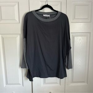 Amina Rubinacci Sweater Womens 52 Gray Slate Stacy Pullover Cashwool Silk Italy